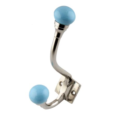 Solid Turquoise Ceramic Iron Hooks